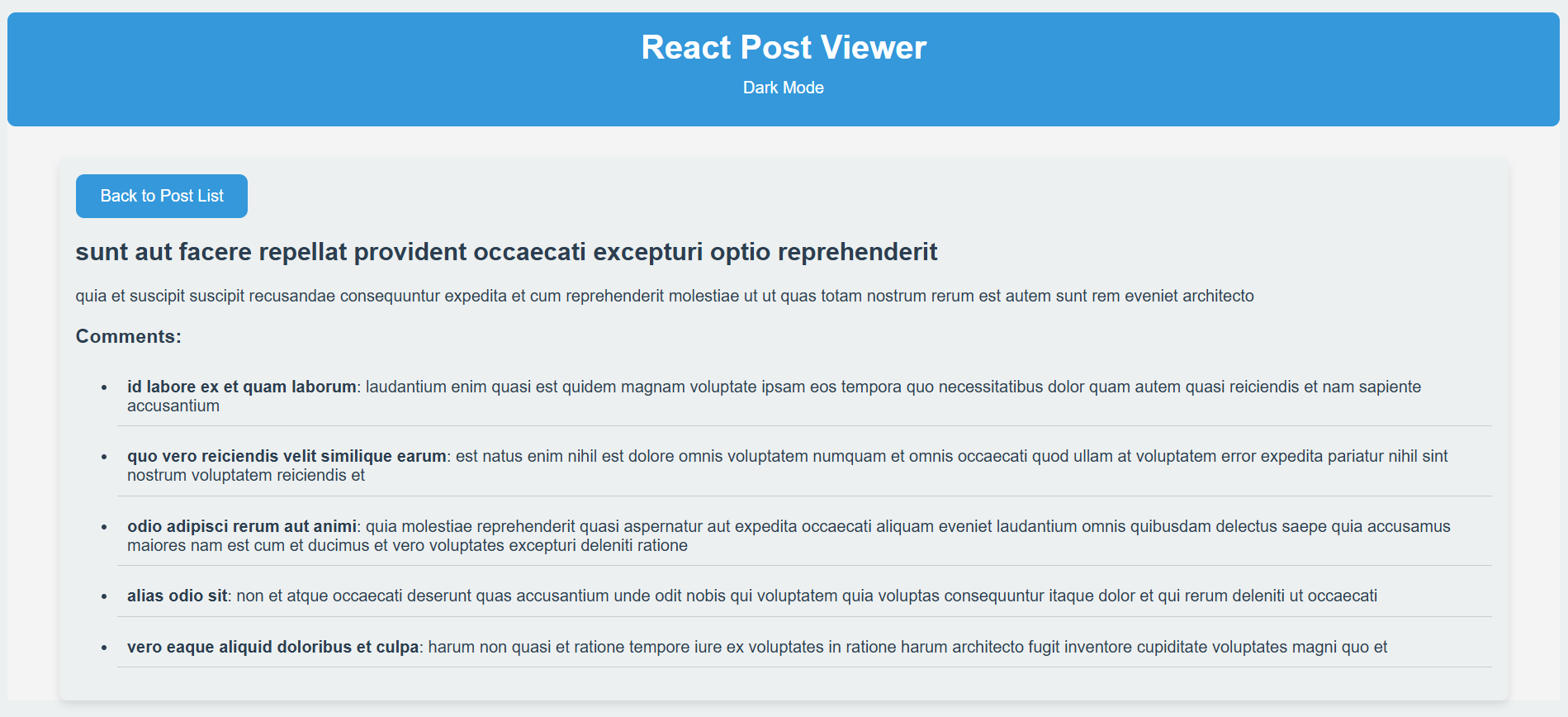 Post Viewer Screenshot